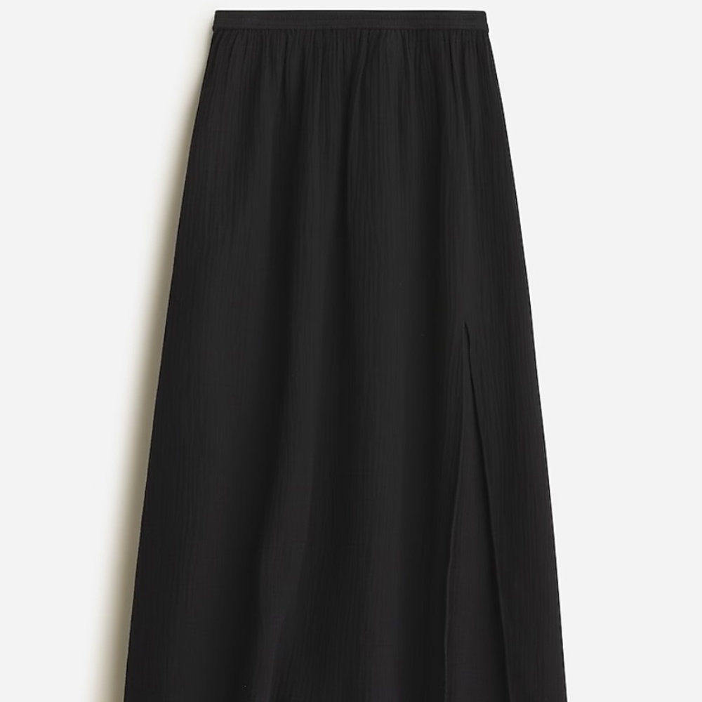 J.Crew Black side-slit soft gauze maxi skirt - NWT